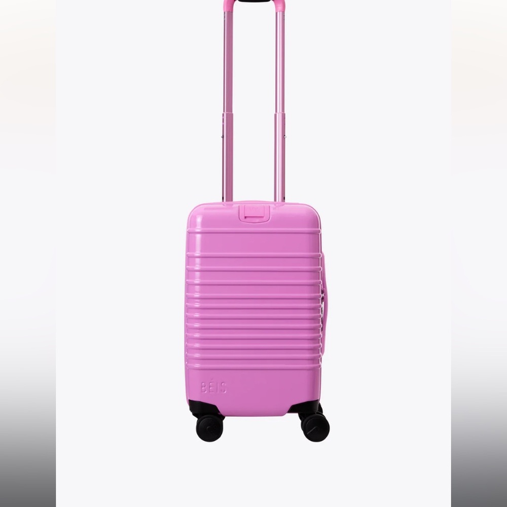 BEIS GLOSSY BERRY small Carry-On roller Luggage 2 matching packing cube/ bags